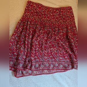 Max Studio Red and White A-Line Skirt